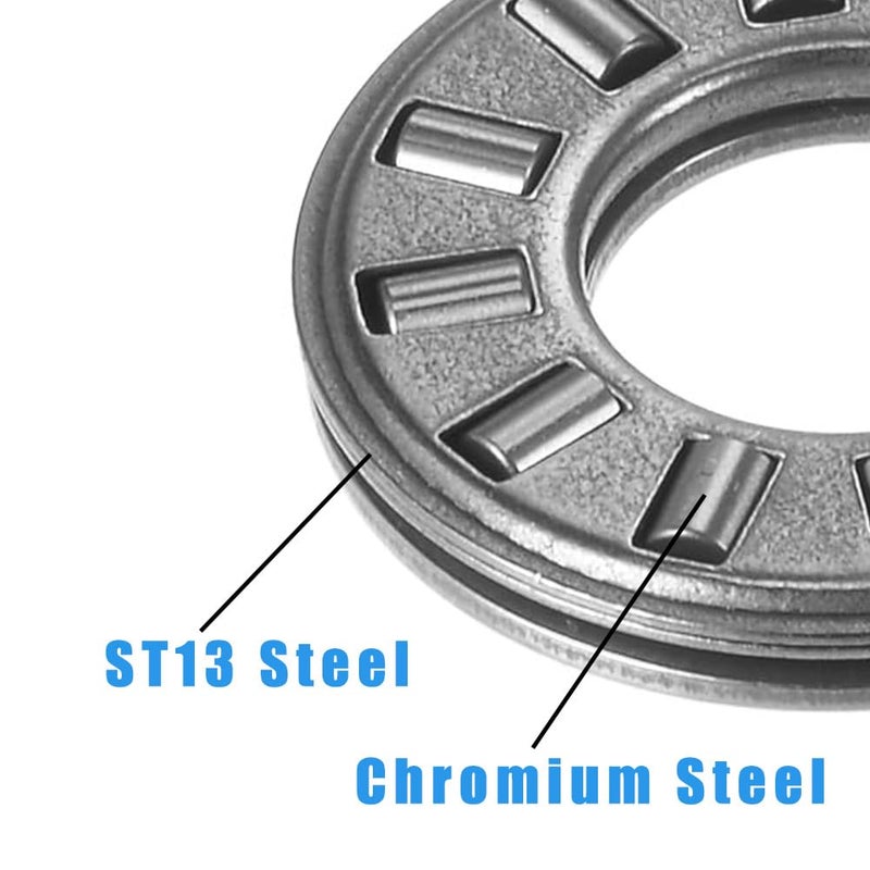 koofull 4 Sets NTA613+2TRA, Thrust Needle Roller Bearings with Two Washers, ID 3/8", OD 13/16" - Image 3